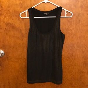 Express black/gold stitching tank top